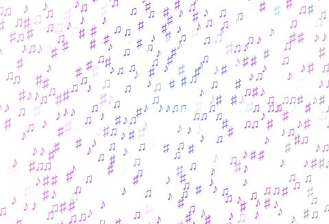 Light Pink, Blue vector backdrop with music notes. Stock Illustration