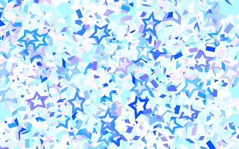 Light Pink, Blue vector backdrop with small and big stars. Stock Illustration