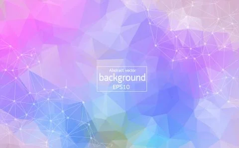 Light Pink, Blue vector background with dots and lines. Design with connectio Stock Illustration