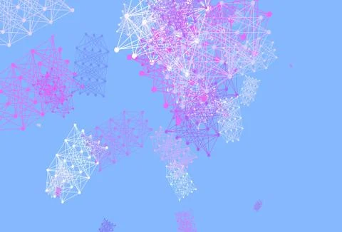 Light Pink, Blue vector background with forms of artificial intelligence. 스톡 일러스트