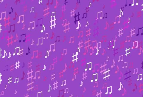Light Pink, Blue vector background with music symbols. イラスト素材