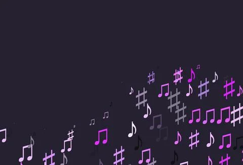 Light Pink, Blue vector background with music symbols. Stock Illustration