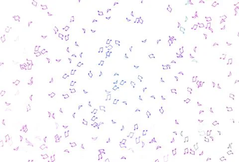 Light Pink, Blue vector background with music symbols. イラスト素材