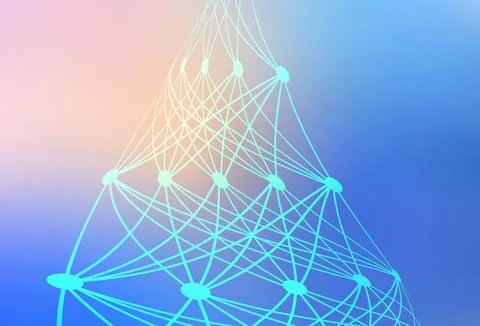 Light Pink, Blue vector background with forms of artificial intelligence. Stock Illustration