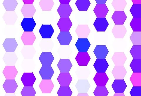 Light Pink, Blue vector background with set of hexagons. Stock Illustration