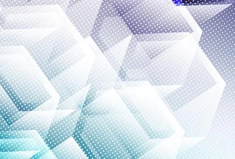 Light Pink, Blue vector background with set of hexagons. イラスト素材