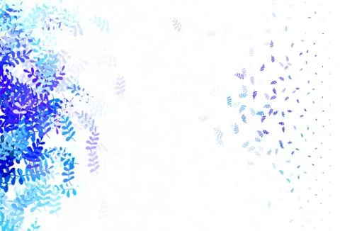 Light Pink, Blue vector doodle pattern with leaves. Stock Illustration