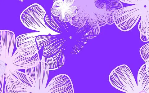 Light Pink, Blue vector doodle pattern with flowers. 스톡 일러스트
