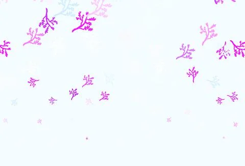 Light Pink, Blue vector doodle pattern with sakura. Stock Illustration