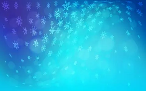 Light Pink, Blue vector layout with bright snowflakes. Stock Illustration