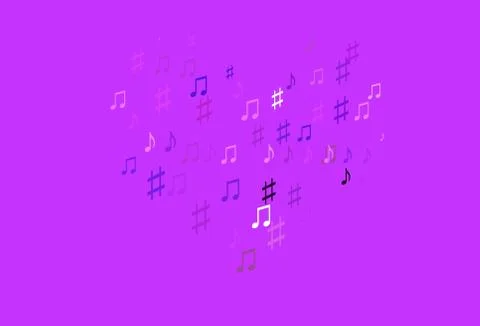 Light Pink, Blue vector pattern with music elements. Stock Illustration