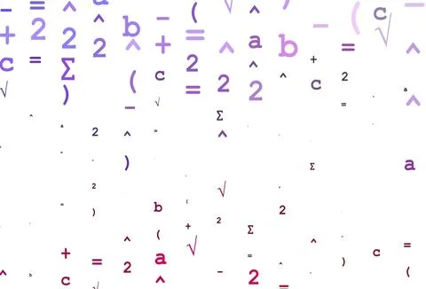 Light Pink, Blue vector pattern with arithmetic signs. Stock Illustration