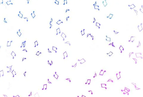 Light Pink, Blue vector pattern with music elements. Stock Illustration