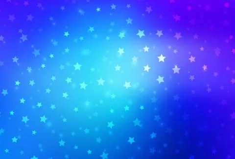 Light Pink, Blue vector pattern with christmas snowflakes, stars. Stock Illustration