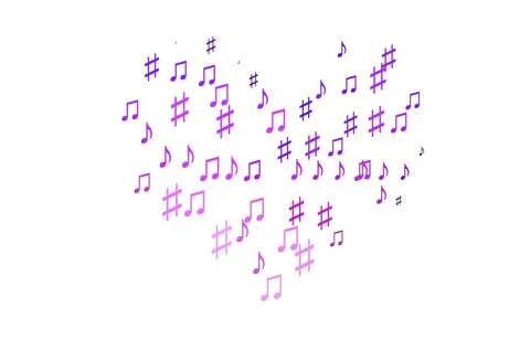 Light Pink, Blue vector pattern with music elements. Stock Illustration