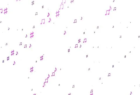 Light Pink, Blue vector pattern with music elements. Illustrazione stock