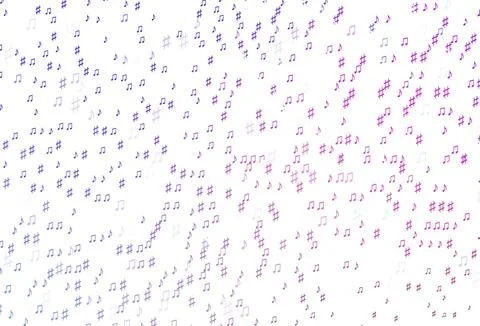 Light Pink, Blue vector pattern with music elements. 스톡 일러스트
