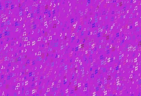 Light Pink, Blue vector pattern with music elements. 스톡 일러스트