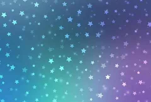 Light Pink, Blue vector pattern with christmas snowflakes, stars. Stock Illustration
