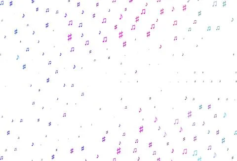 Light Pink, Blue vector pattern with music elements. Illustrazione stock