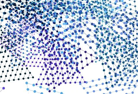 Light Pink, Blue vector pattern with polygonal style with circles. Stock Illustration