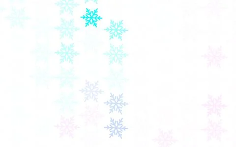 Light Pink, Blue vector pattern with christmas snowflakes, stars. 스톡 일러스트