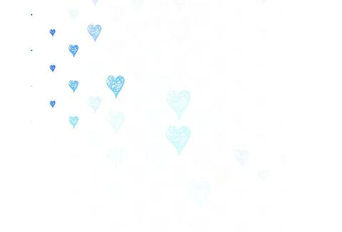 Light Pink, Blue vector pattern with colorful hearts. 스톡 일러스트