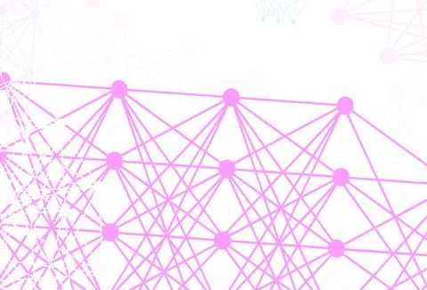 Light Pink, Blue vector pattern with artificial intelligence network. Stock Illustration