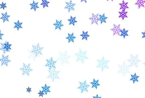 Light Pink, Blue vector pattern with christmas snowflakes, stars. Stock Illustration