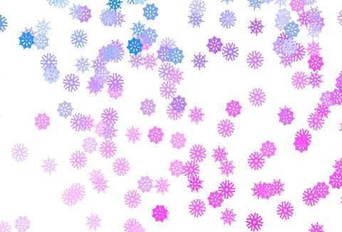 Light Pink, Blue vector pattern with christmas snowflakes. 스톡 일러스트