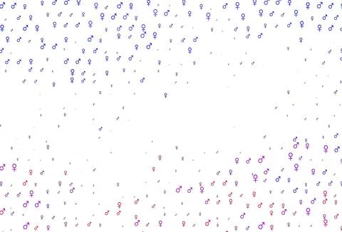 Light pink, blue vector pattern with gender elements. イラスト素材