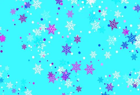Light Pink, Blue vector pattern with christmas snowflakes. Stock Illustration