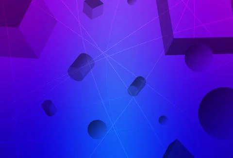 Light Pink, Blue vector template with 3D cubes, cylinders, spheres, rectangle 스톡 일러스트