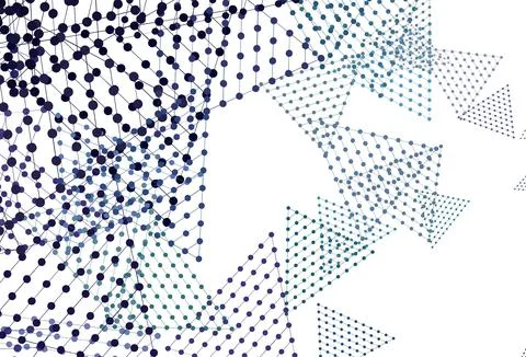 Light Pink, Blue vector texture with triangular style with circles. Illustrazione stock