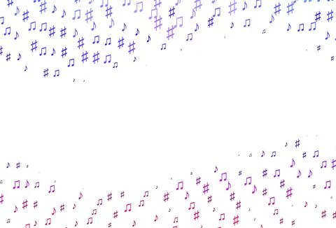 Light Pink, Blue vector texture with musical notes. Illustrazione stock