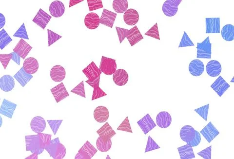 Light Pink, Blue vector texture in poly style with circles, cubes. Stock Illustration