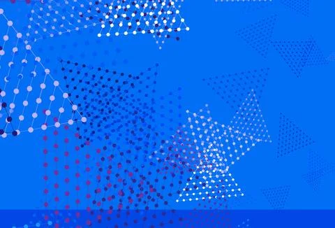 Light Pink, Blue vector texture with triangular style with circles. 스톡 일러스트