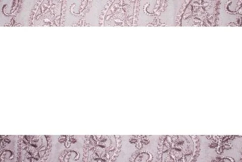 Light pink fabric texture with patterns.Background pink with lace. Stock Photos