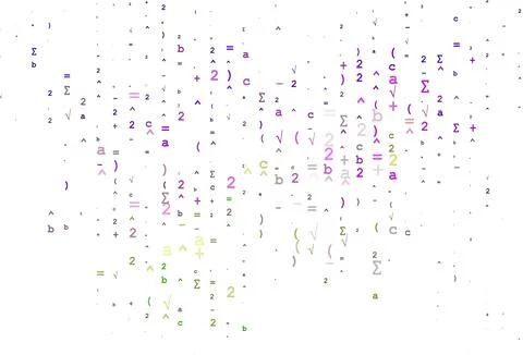 Light Pink, Green vector backdrop with algebra elements. Stockillustratie