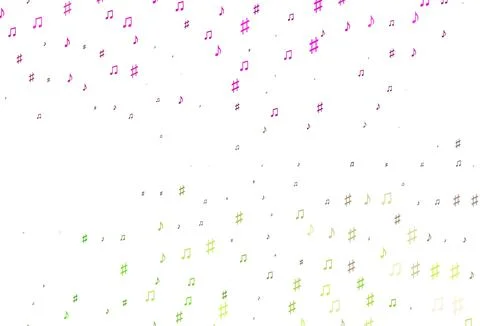 Light Pink, Green vector backdrop with music notes. Illustrazione stock