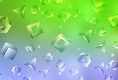 Light Pink, Green vector background with triangles, rectangles. 스톡 일러스트