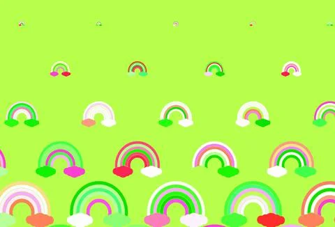 Light Pink, Green vector background with rainbow symbols. Illustrazione stock