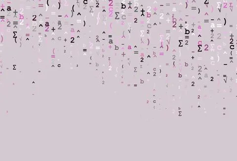 Light Pink, Green vector cover with math elements. 스톡 일러스트