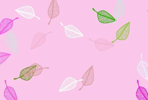 Light Pink, Green vector doodle pattern. Illustrazione stock