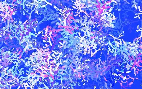 Light Pink, Green vector doodle background with leaves, branches. Stock Illustration