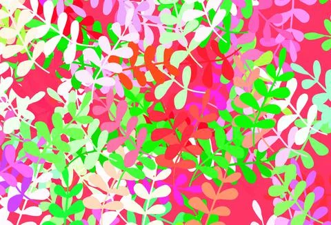Light Pink, Green vector elegant pattern with leaves. Stock Illustration