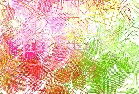 Light Pink, Green vector layout with circles, lines, rectangles. Stock Illustration
