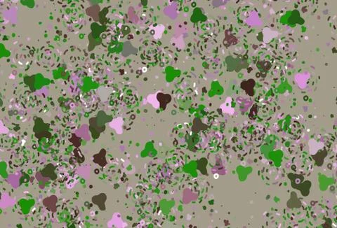 Light Pink, Green vector pattern with random forms. イラスト素材