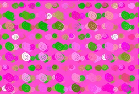 Light Pink, Green vector pattern with bubble shapes. Stock Illustration