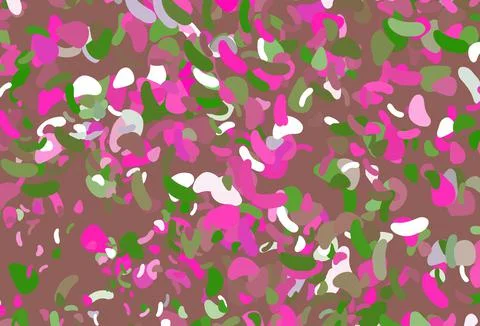 Light Pink, Green vector pattern with chaotic shapes. 스톡 일러스트